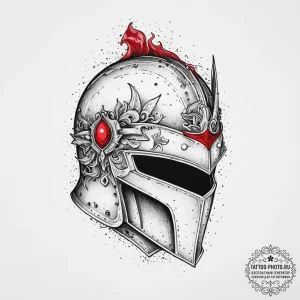 Tattoo design a knight's helmet with a subtle... - эскиз тату (№1755729918_0, 20.08.2025 22:45) — tattoo-photo.ru