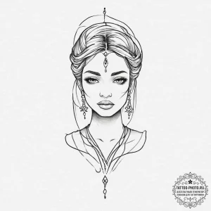 Tattoo sketch a minimalist human figure creat... - эскиз тату (№1755733650_0, 20.08.2025 23:47) — tattoo-photo.ru