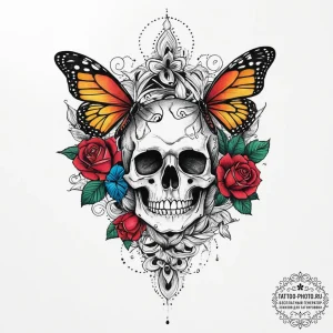 A human hand crumbling into butterflies, tatt... - эскиз тату (№1755734466_0, 21.08.2025 00:01) — tattoo-photo.ru