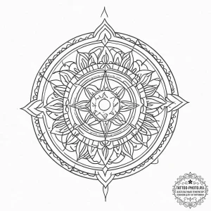 Tattoo design a mandala-style geometric patte... - эскиз тату (№1755735504_0, 21.08.2025 00:18) — tattoo-photo.ru