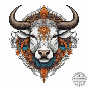 Tattoo design a powerful taurus bull, with vi... - эскиз тату (№1755738454_0, 21.08.2025 01:07) — tattoo-photo.ru