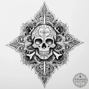 Tattoo sketch a "first kill" icon with a skul... - эскиз тату (№1755740814_0, 21.08.2025 01:46) — tattoo-photo.ru