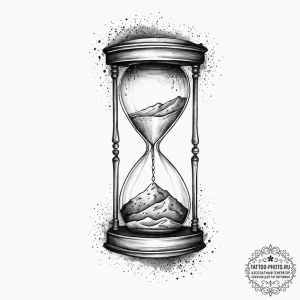 Tattoo design a simple hourglass with sand fl... - эскиз тату (№1755741015_0, 21.08.2025 01:50) — tattoo-photo.ru