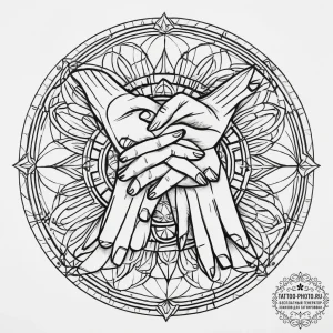 Tattoo design a circular pattern of abstract... - эскиз тату (№1755742214_0, 21.08.2025 02:10) — tattoo-photo.ru