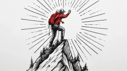 Tattoo sketch a mountain climber reaching a s... - эскиз тату (№1755744004_0, 21.08.2025 02:40) — tattoo-photo.ru