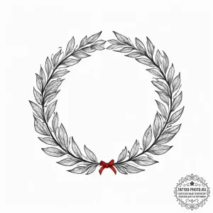 Tattoo sketch a number "100%" with a laurel w... - эскиз тату (№1755745197_0, 21.08.2025 02:59) — tattoo-photo.ru