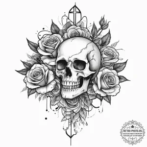 Cyberpunk, tattoo flash sheet design, black a... - эскиз тату (№1755745600_0, 21.08.2025 03:06) — tattoo-photo.ru