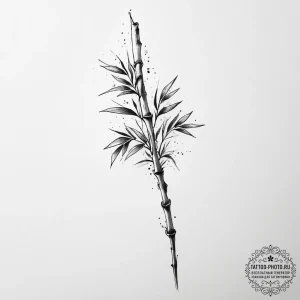 Tattoo sketch a bamboo stalk, bending but not... - эскиз тату (№1755746999_0, 21.08.2025 03:29) — tattoo-photo.ru