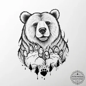 Tattoo sketch a "mama bear" or "papa bear" wi... - эскиз тату (№1755747398_0, 21.08.2025 03:36) — tattoo-photo.ru