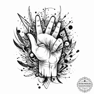 Tattoo design a stylized "victory royale" ban... - эскиз тату (№1755748398_0, 21.08.2025 03:53) — tattoo-photo.ru