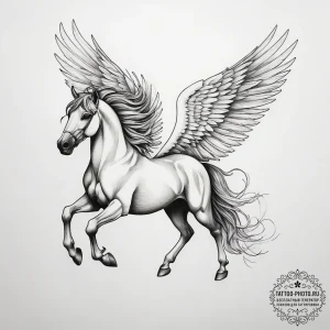 Pegasus - эскиз тату (№1755780677_0, 21.08.2025 12:51) — tattoo-photo.ru