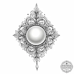 Tattoo sketch a single, elegant pearl. - эскиз тату (№1755784449_0, 21.08.2025 13:54) — tattoo-photo.ru