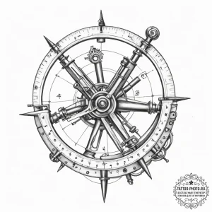 Sextant - эскиз тату (№1755785236_0, 21.08.2025 14:07) — tattoo-photo.ru