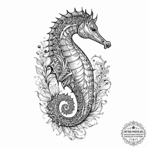 A hippocampus (mythological seahorse), concep... - эскиз тату (№1755789421_0, 21.08.2025 15:17) — tattoo-photo.ru