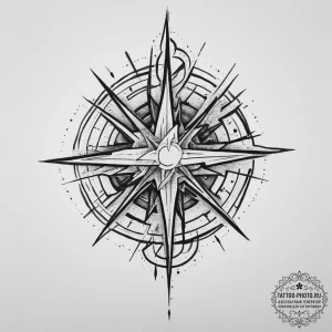 Tattoo sketch: a kolovrat emerging from a sto... - эскиз тату (№1755792217_0, 21.08.2025 16:03) — tattoo-photo.ru