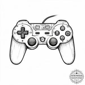 Tattoo sketch a detailed retro console contro... - эскиз тату (№1755796245_0, 21.08.2025 17:10) — tattoo-photo.ru