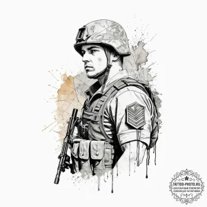 Tattoo sketch soldier with a map, tattoo draw... - эскиз тату (№1755797510_0, 21.08.2025 17:31) — tattoo-photo.ru