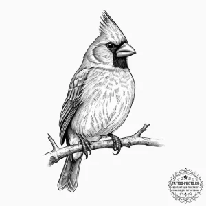 Tattoo sketch puns a cardinal that says "i'm... - эскиз тату (№1755798295_0, 21.08.2025 17:44) — tattoo-photo.ru