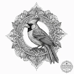 Tattoo sketch cardinal, tattoo flash sheet de... - эскиз тату (№1755799274_0, 21.08.2025 18:01) — tattoo-photo.ru
