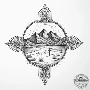 Tattoo sketch desert, tattoo flash sheet desi... - эскиз тату (№1755800669_0, 21.08.2025 18:24) — tattoo-photo.ru