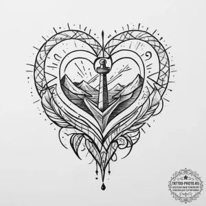 Tattoo sketch hieroglyphic symbol for "love"... - эскиз тату (№1755800864_0, 21.08.2025 18:27) — tattoo-photo.ru