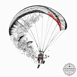 Tattoo sketch paragliding a person with a gli... - эскиз тату (№1755801457_0, 21.08.2025 18:37) — tattoo-photo.ru