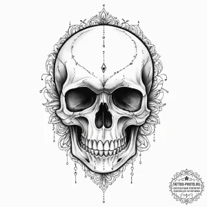 Tattoo sketch skull - эскиз тату (№1755802052_0, 21.08.2025 18:47) — tattoo-photo.ru