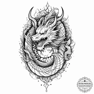 Tattoo sketch japanese dragon, tattoo drawing... - эскиз тату (№1755802465_0, 21.08.2025 18:54) — tattoo-photo.ru