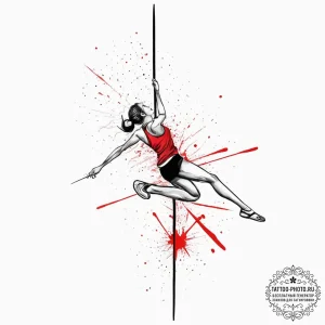 Tattoo sketch pole vaulting pole, tattoo line... - эскиз тату (№1755804066_0, 21.08.2025 19:21) — tattoo-photo.ru