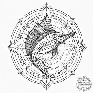 Tattoo sketch sailfish, tattoo flash sheet de... - эскиз тату (№1755805470_0, 21.08.2025 19:44) — tattoo-photo.ru