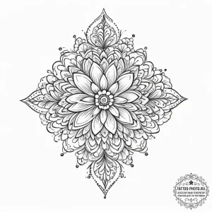 Tattoo sketch ornamental цветочный узор - эскиз тату (№1755811664_0, 21.08.2025 21:27) — tattoo-photo.ru