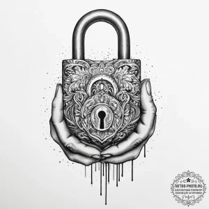Tattoo sketch hands with a lock, tattoo drawi... - эскиз тату (№1755811865_0, 21.08.2025 21:31) — tattoo-photo.ru