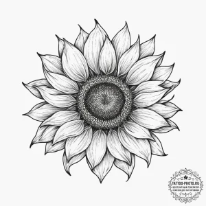 Tattoo sketch sunflower flower, concept art f... - эскиз тату (№1755813078_0, 21.08.2025 21:51) — tattoo-photo.ru