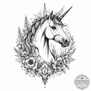 Tattoo sketch unicorn tattoo, concept art for... - эскиз тату (№1755813873_0, 21.08.2025 22:04) — tattoo-photo.ru