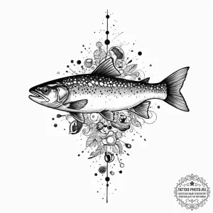 Tattoo sketch brook trout, tattoo drawing out... - эскиз тату (№1755814270_0, 21.08.2025 22:11) — tattoo-photo.ru