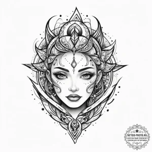 Tattoo sketch cosmic person, tattoo sketch de... - эскиз тату (№1755815471_0, 21.08.2025 22:31) — tattoo-photo.ru