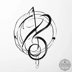 Tattoo sketch vinyl record with a musical not... - эскиз тату (№1755816065_0, 21.08.2025 22:41) — tattoo-photo.ru
