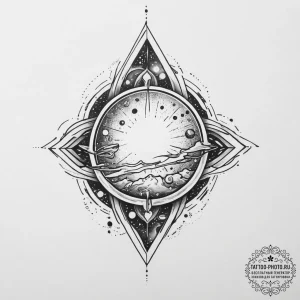 Tattoo sketch cosmic being, tattoo line art,... - эскиз тату (№1755817063_0, 21.08.2025 22:57) — tattoo-photo.ru