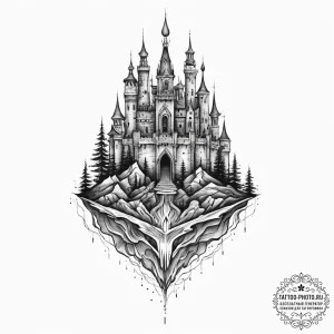 Tattoo sketch fortress, tattoo drawing outlin... - эскиз тату (№1755817656_0, 21.08.2025 23:07) — tattoo-photo.ru