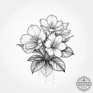 Tattoo sketch cyclamen - эскиз тату (№1755817850_0, 21.08.2025 23:10) — tattoo-photo.ru