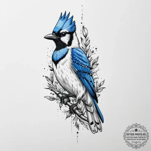 Tattoo sketch blue jay, tattoo flash sheet de... - эскиз тату (№1755819690_0, 21.08.2025 23:41) — tattoo-photo.ru