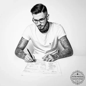 Tattoo sketch programmer a person coding - эскиз тату (№1755820294_0, 21.08.2025 23:51) — tattoo-photo.ru