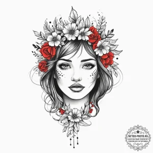 Tattoo sketch flower crown tattoo, tattoo fla... - эскиз тату (№1755821509_0, 22.08.2025 00:11) — tattoo-photo.ru