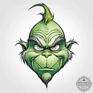 Tattoo sketch the grinch with a hand, tattoo... - эскиз тату (№1755822710_0, 22.08.2025 00:31) — tattoo-photo.ru