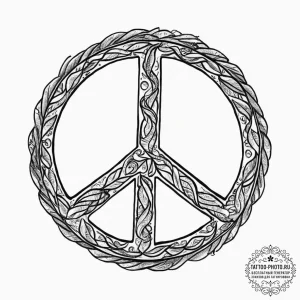 Tattoo sketch peace symbol in a circle, tatto... - эскиз тату (№1755823708_0, 22.08.2025 00:48) — tattoo-photo.ru