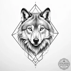 Tattoo sketch geometric волк - эскиз тату (№1755824506_0, 22.08.2025 01:01) — tattoo-photo.ru