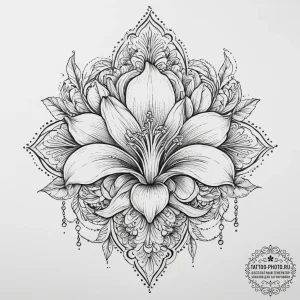 Tattoo sketch banana blossom, tattoo sketch d... - эскиз тату (№1755826115_0, 22.08.2025 01:28) — tattoo-photo.ru