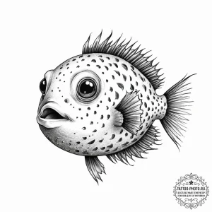 Tattoo sketch pufferfish, artistic tattoo ske... - эскиз тату (№1755826313_0, 22.08.2025 01:31) — tattoo-photo.ru