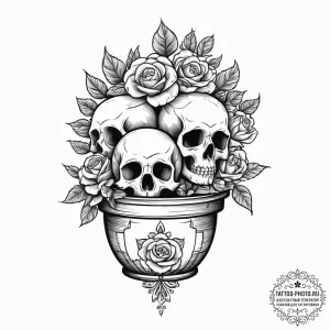 Tattoo sketch minimalist plant in a pot, tatt... - эскиз тату (№1755828327_0, 22.08.2025 02:05) — tattoo-photo.ru