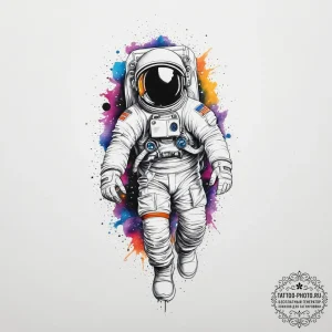 Tattoo sketch astronaut floating, tattoo draw... - эскиз тату (№1755834563_0, 22.08.2025 03:49) — tattoo-photo.ru